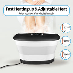 KNQZE Electric Collapsible Foot Spa with Heat, 16 Massage Rollers, Bubble, Deep Tissue Muscle Relaxation, Foot Care Soaker Tub for Home Use, Pedicure Massager, Remote Control, Black