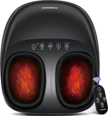 Foot Massager Machine with Heat, Shiatsu Deep Kneading Foot Massager with Remote, Compression, Multi-Massage Modes, Auto-Off Timers, Gifts for Women Men