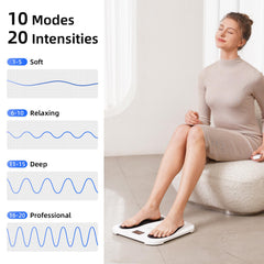 Cordless Foot Massager with Rhythmic Massage — 10 Modes, 20 Intensity Levels, Remote Control