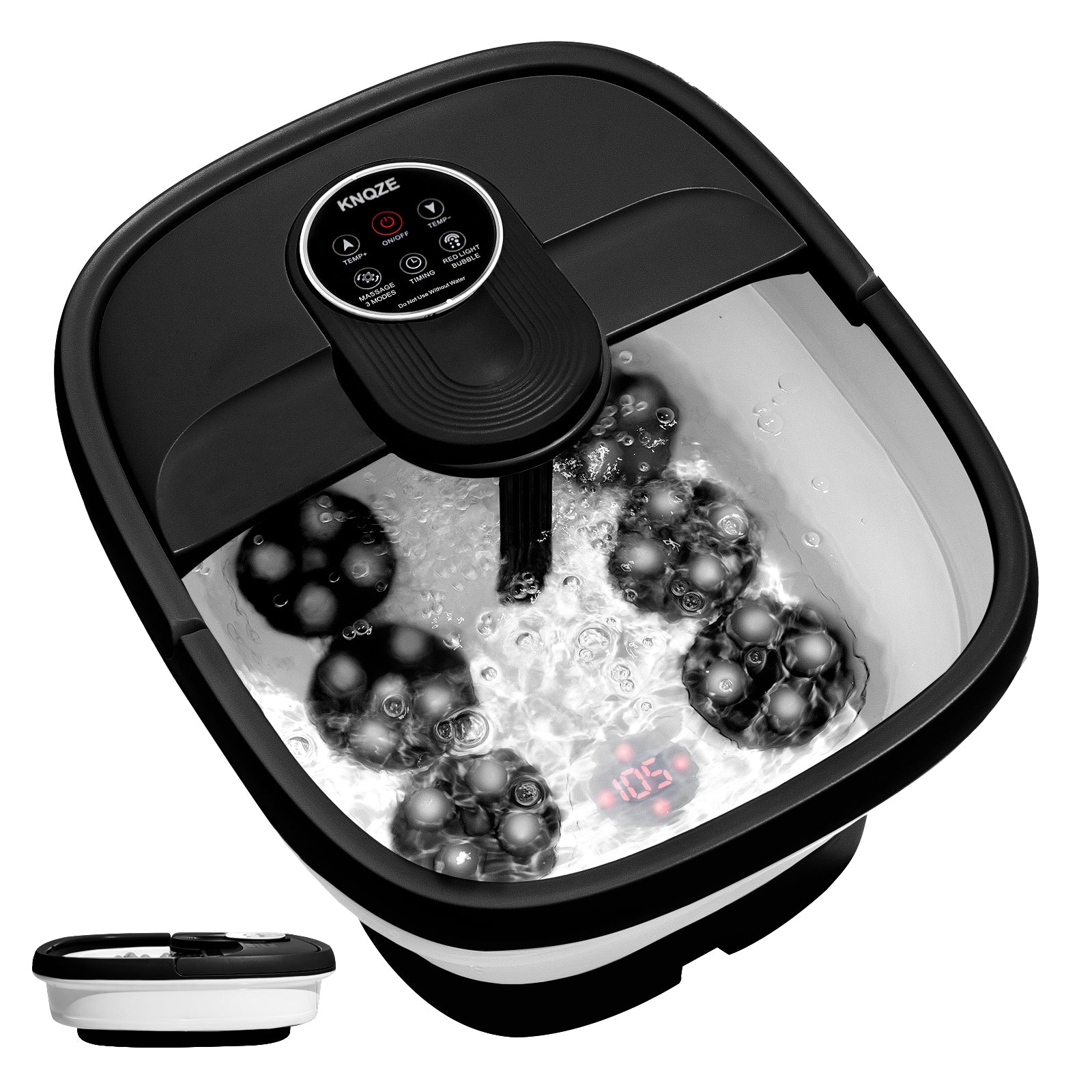 KNQZE Motorized Electric Collapsible Foot Spa with Heat and Jets