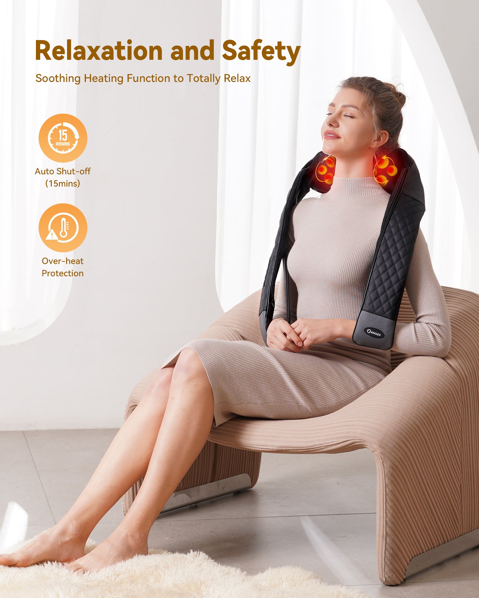 Shiatsu Neck and Back Massager with Heat, Neck and Shoulder Massager, 4D Deep Tissue Kneading Massage Pillow for Shoulder, Back, Leg Muscle Pain Relief, Gifts for Mom Woman, Not Cordless