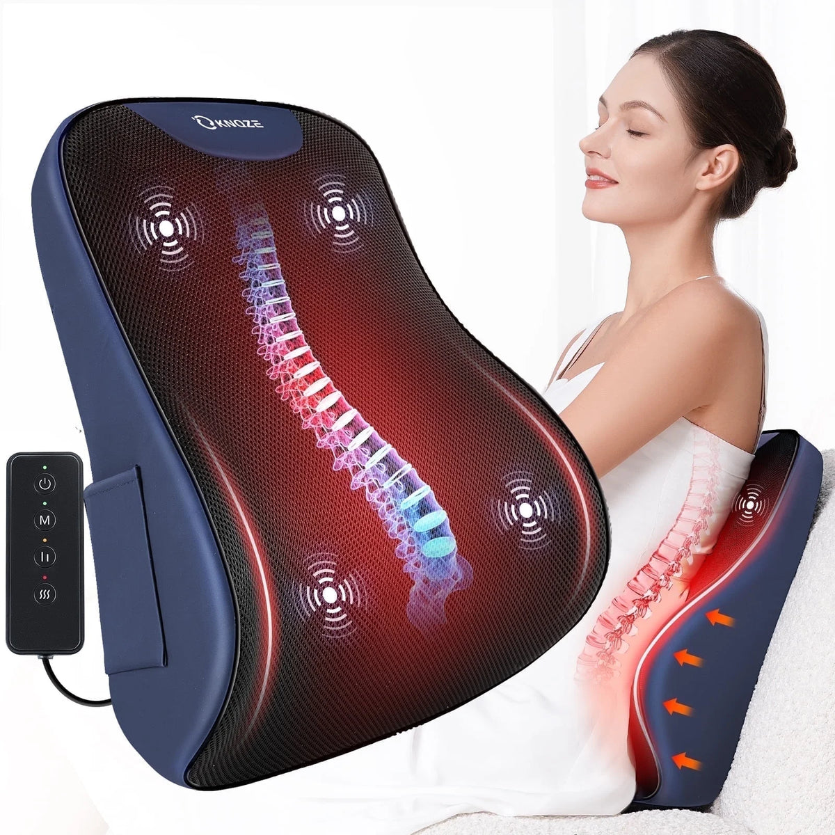 KNQZE Lumbar Support Pillow with Heat and Vibration