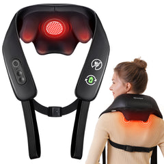 Neck and Shoulder Massager with Heat, Cordless Back and Neck Massager, FSA HSA Eligible, Upgraded Graphene Heating, 4D Shiatsu Deep Kneading Massage for Shoulder, Back, Lumbar, Leg, Gifts for Dad, Man