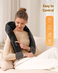 Shiatsu Neck and Back Massager with Heat, Neck and Shoulder Massager, 4D Deep Tissue Kneading Massage Pillow for Shoulder, Back, Leg Muscle Pain Relief, Gifts for Mom Woman, Not Cordless