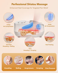 Foot Massager with Heat and Remote, Shiatsu Deep Kneading Feet Massager for Plantar Fasciitis & Neuropathy, Foot Warmer, Gifts for Mom Women Men Dad, Fits Up to Men Size 12(Gold)