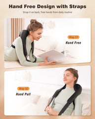 Neck and Shoulder Massager with Heat, Cordless Back and Neck Massager, FSA HSA Eligible, Upgraded Graphene Heating, 4D Shiatsu Deep Kneading Massage for Shoulder, Back, Lumbar, Leg, Gifts for Dad, Man