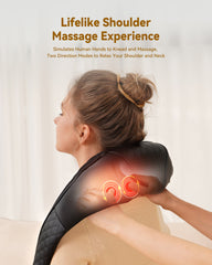 Shiatsu Neck and Back Massager with Heat, Neck and Shoulder Massager, 4D Deep Tissue Kneading Massage Pillow for Shoulder, Back, Leg Muscle Pain Relief, Gifts for Mom Woman, Not Cordless
