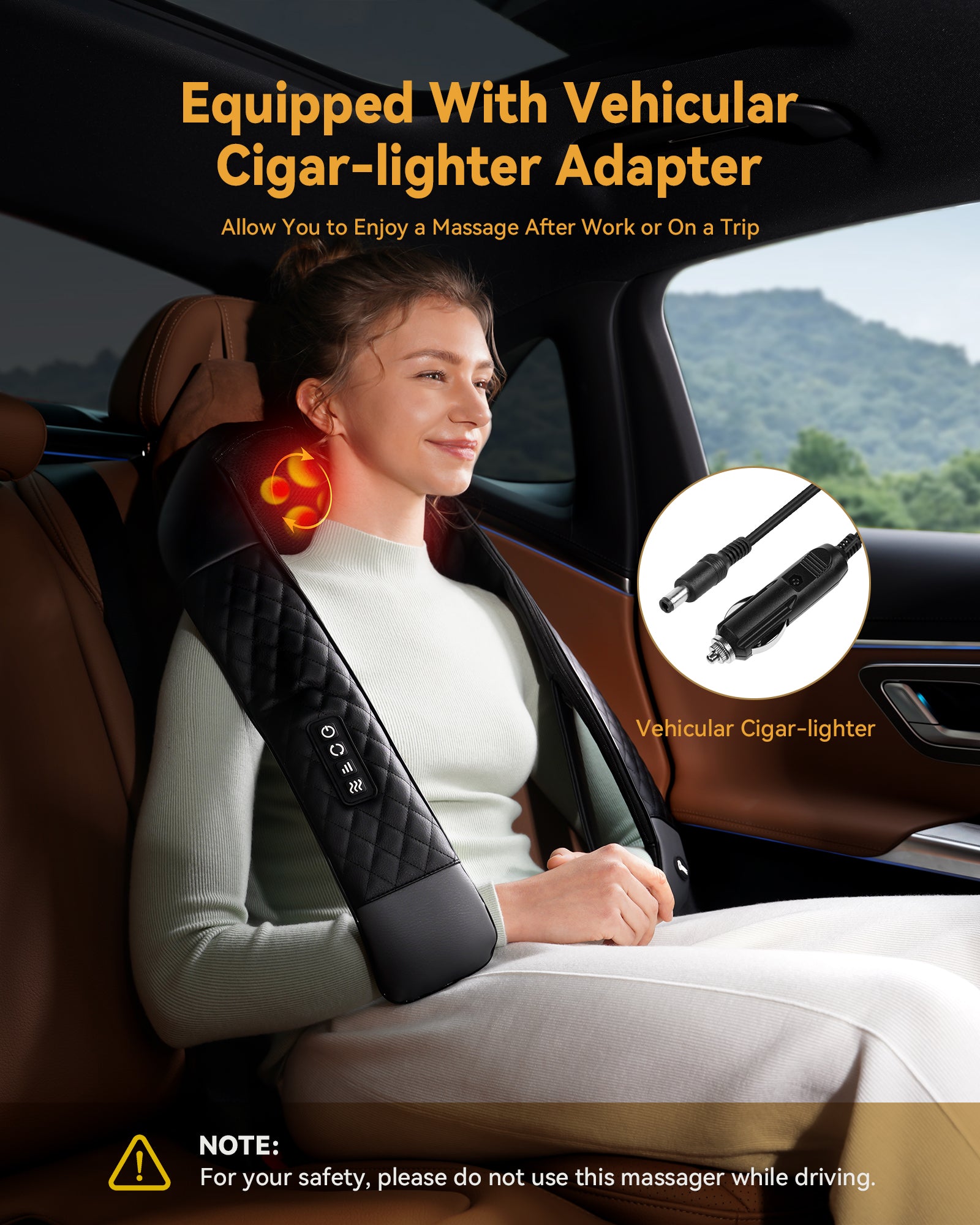 Shiatsu Neck and Back Massager with Heat, Neck and Shoulder Massager, 4D Deep Tissue Kneading Massage Pillow for Shoulder, Back, Leg Muscle Pain Relief, Gifts for Mom Woman, Not Cordless