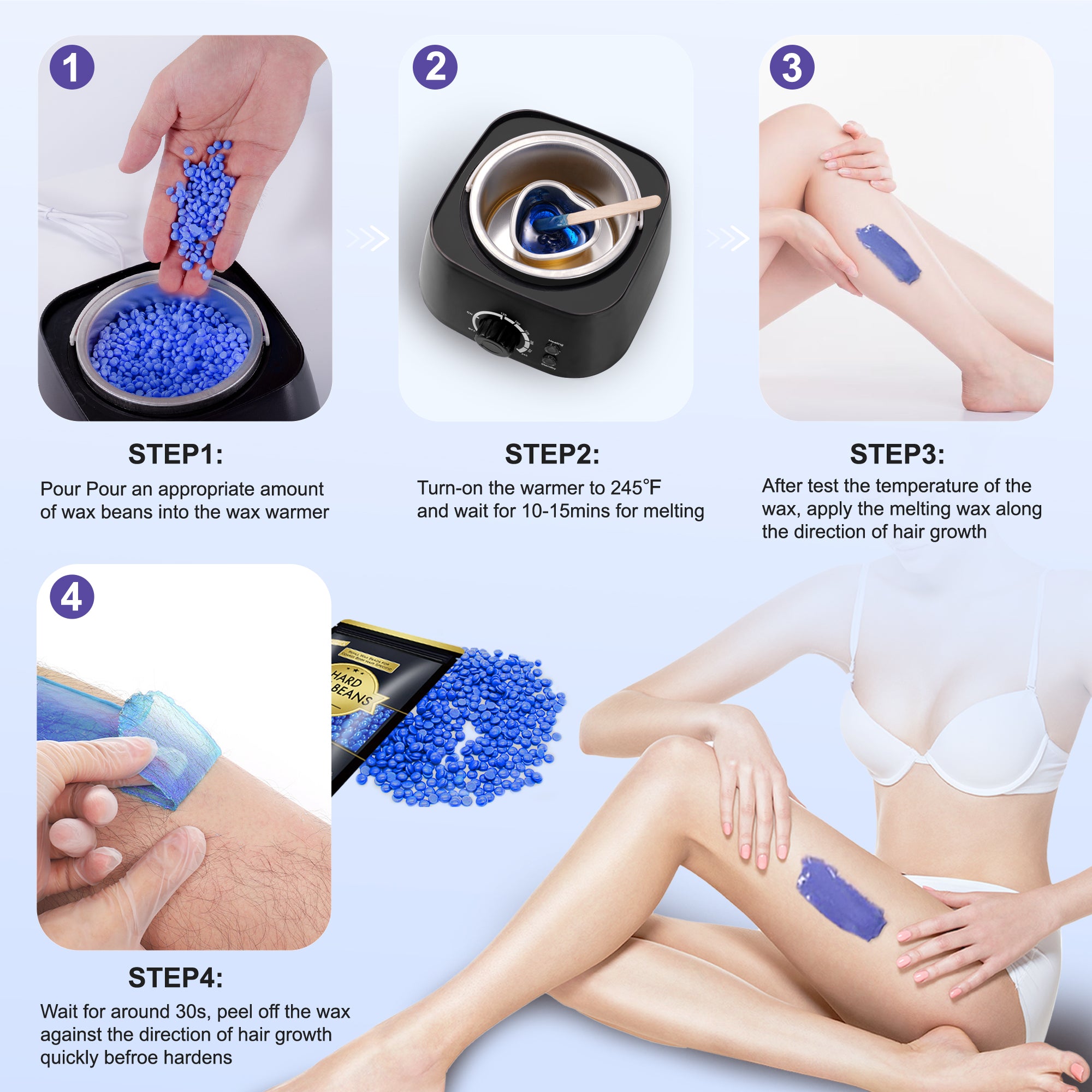 Waxing kit for hair removal