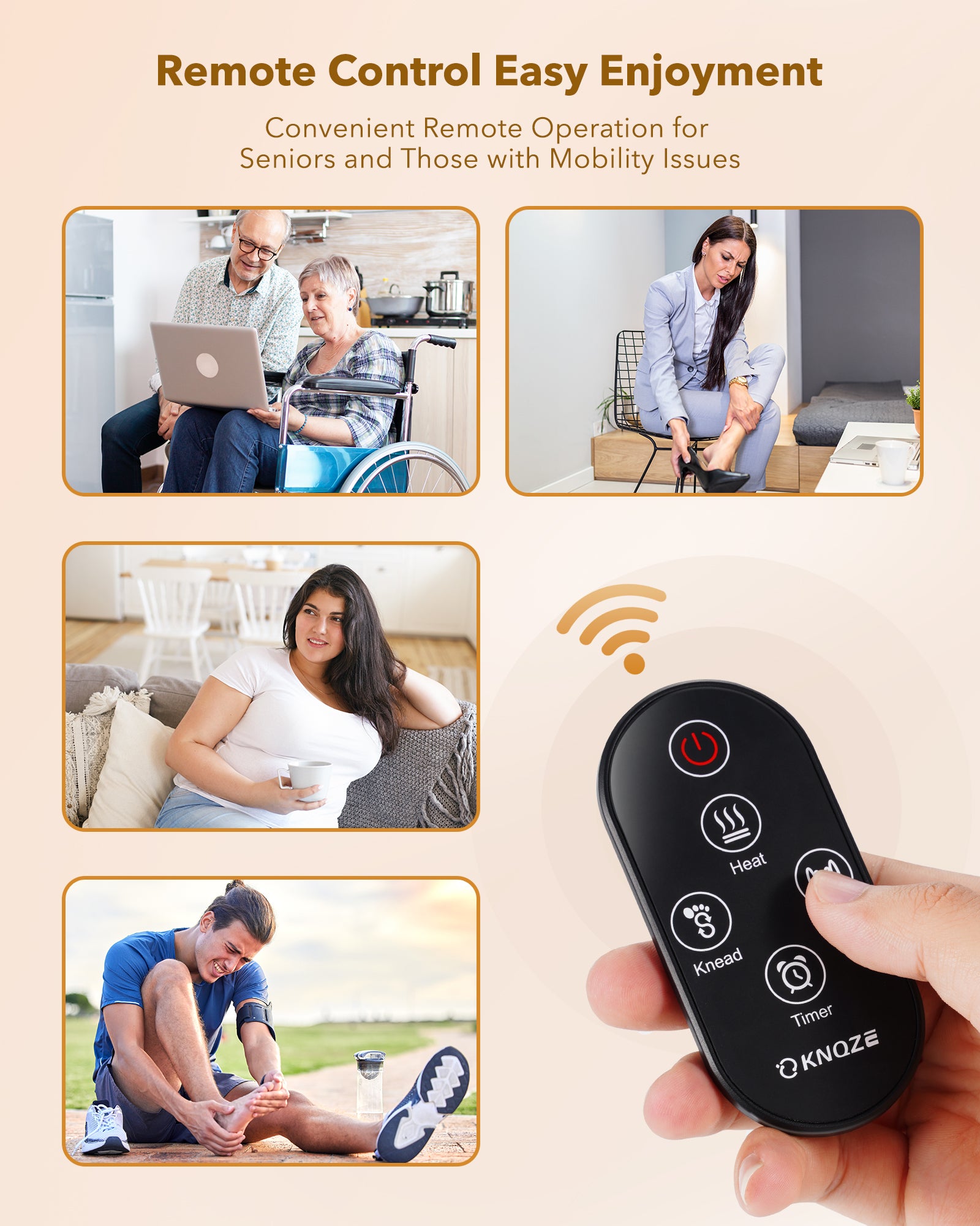 Foot Massager with Heat and Remote, Shiatsu Deep Kneading Feet Massager for Plantar Fasciitis & Neuropathy, Foot Warmer, Gifts for Mom Women Men Dad, Fits Up to Men Size 12(Gold)