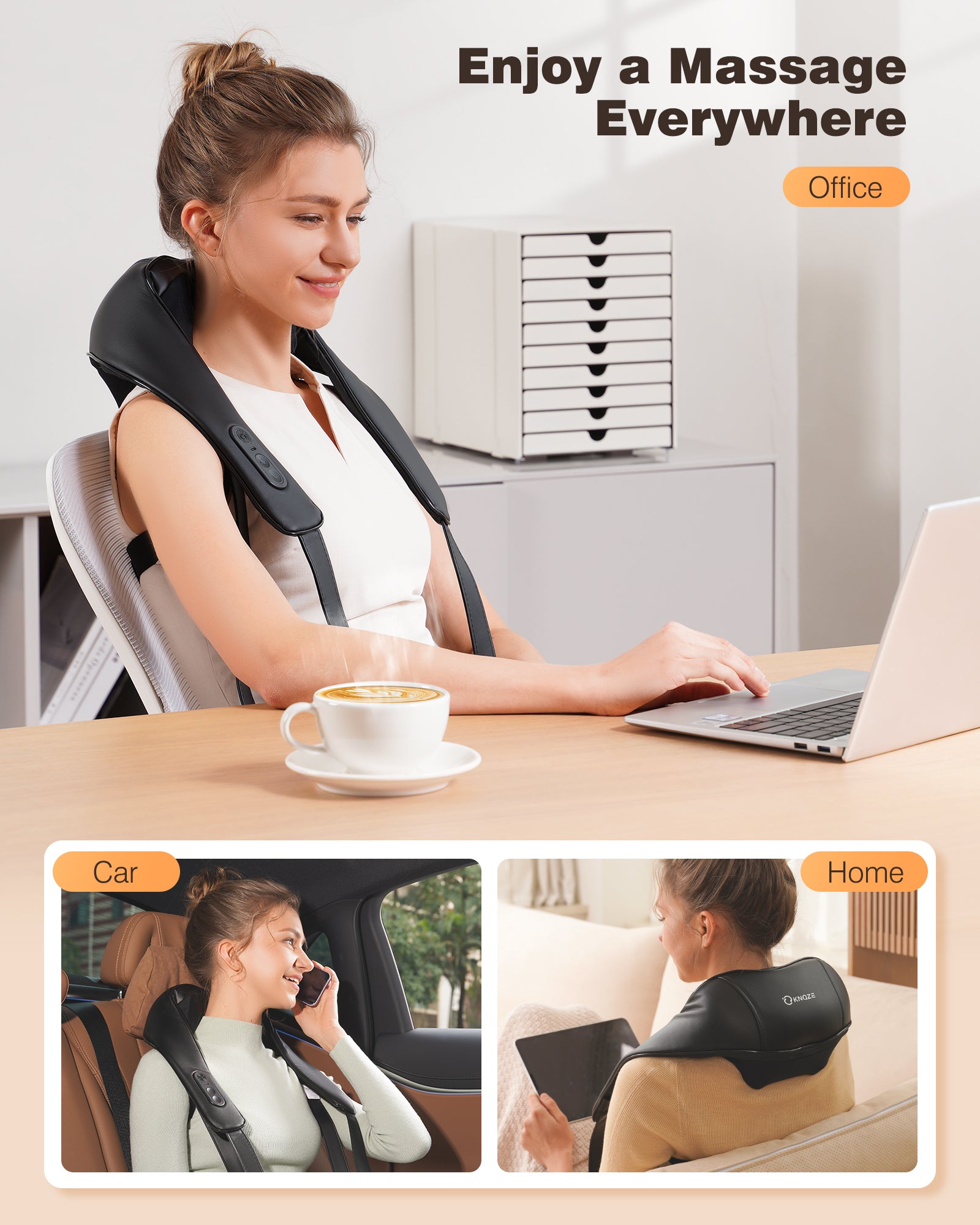 Neck and Shoulder Massager with Heat, Cordless Back and Neck Massager, FSA HSA Eligible, Upgraded Graphene Heating, 4D Shiatsu Deep Kneading Massage for Shoulder, Back, Lumbar, Leg, Gifts for Dad, Man