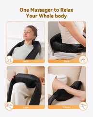 Shiatsu Neck and Back Massager with Heat, Neck and Shoulder Massager, 4D Deep Tissue Kneading Massage Pillow for Shoulder, Back, Leg Muscle Pain Relief, Gifts for Mom Woman, Not Cordless