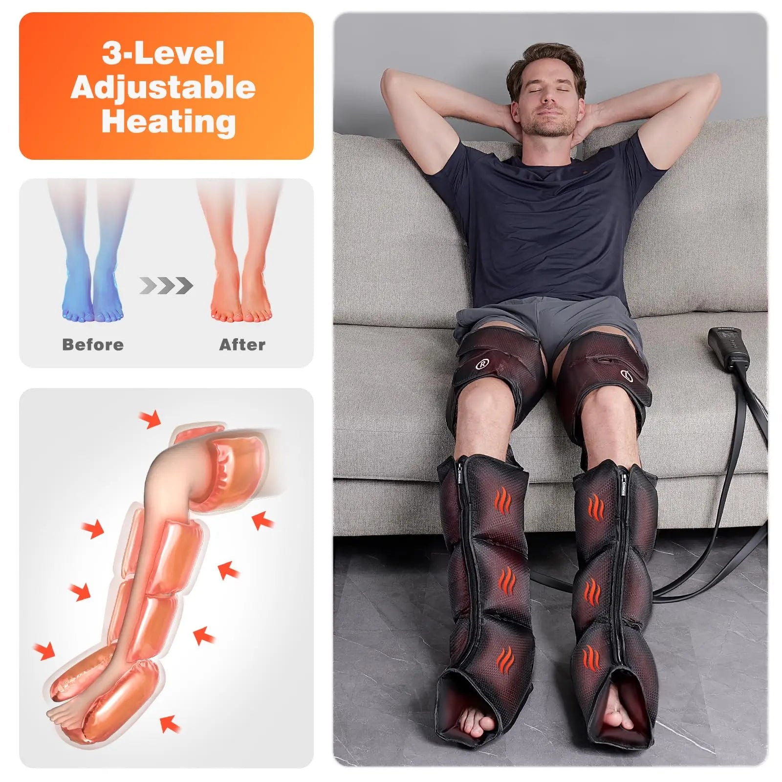 Leg Massager with Heat and Air Compression