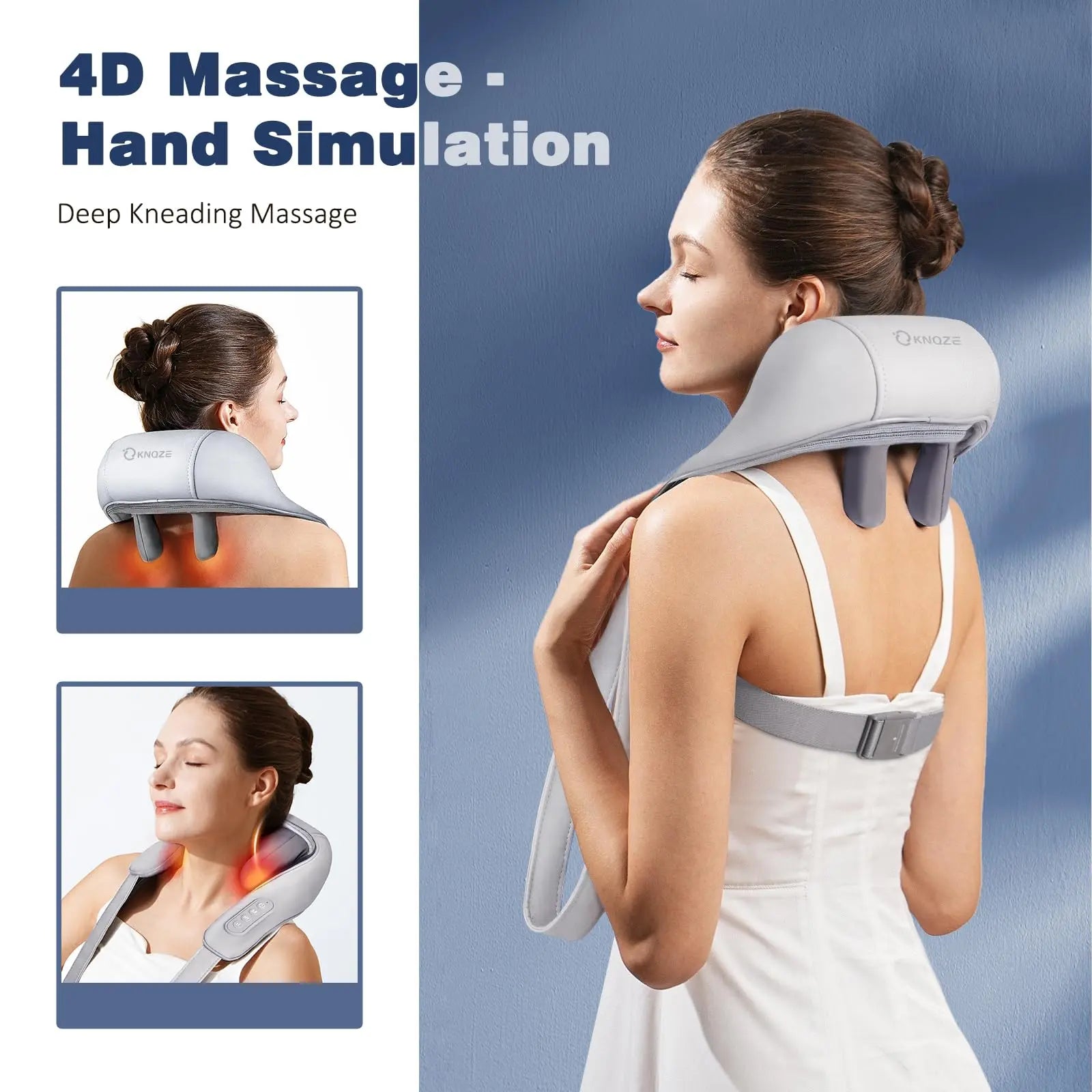 Neck Massager with Heat-Gray