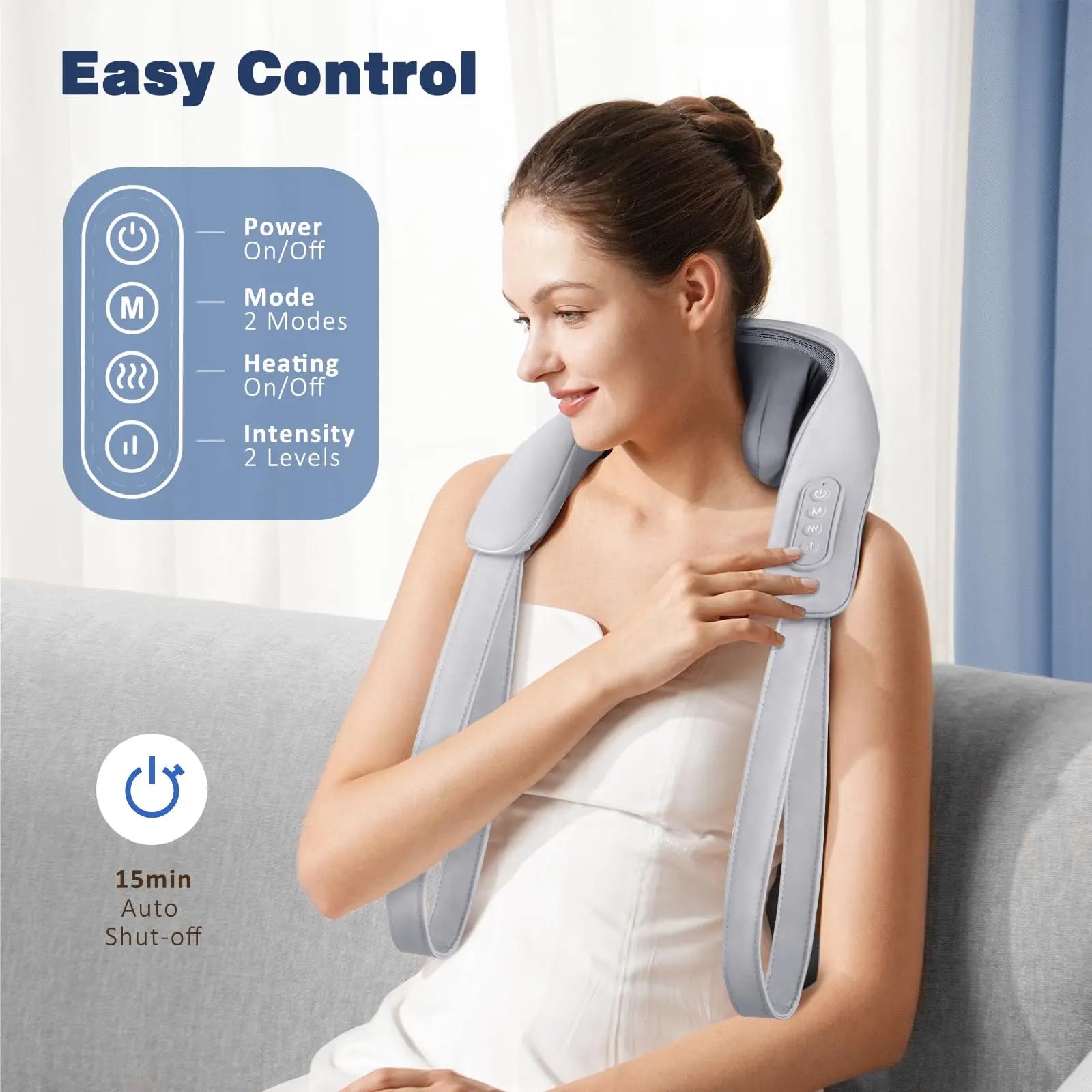 Neck Massager with Heat-Gray