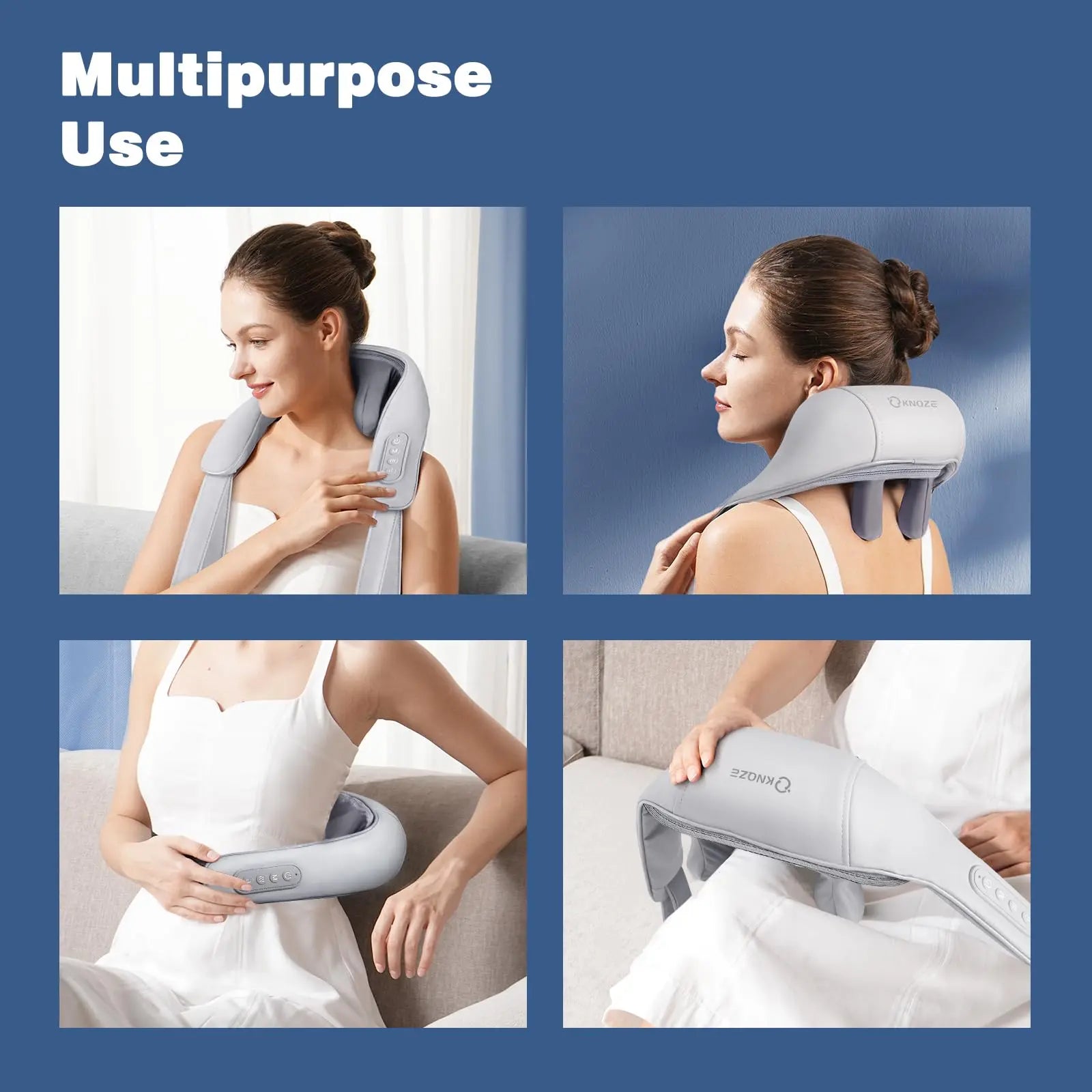 Neck Massager with Heat-Gray