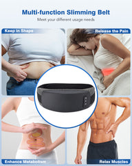 Cordless Back Massager Belt, Heating Pad with 2 Heating Levels, 3 Vibration Modes, Stomach Massager for Digestion, Red Light Therapy Massage Belt for Back Pain Relief, Gifts for Women Men