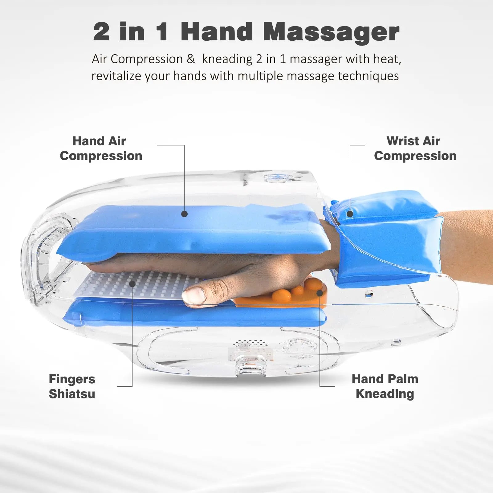 Hand Massager with Heat and Compression & Kneading Massage