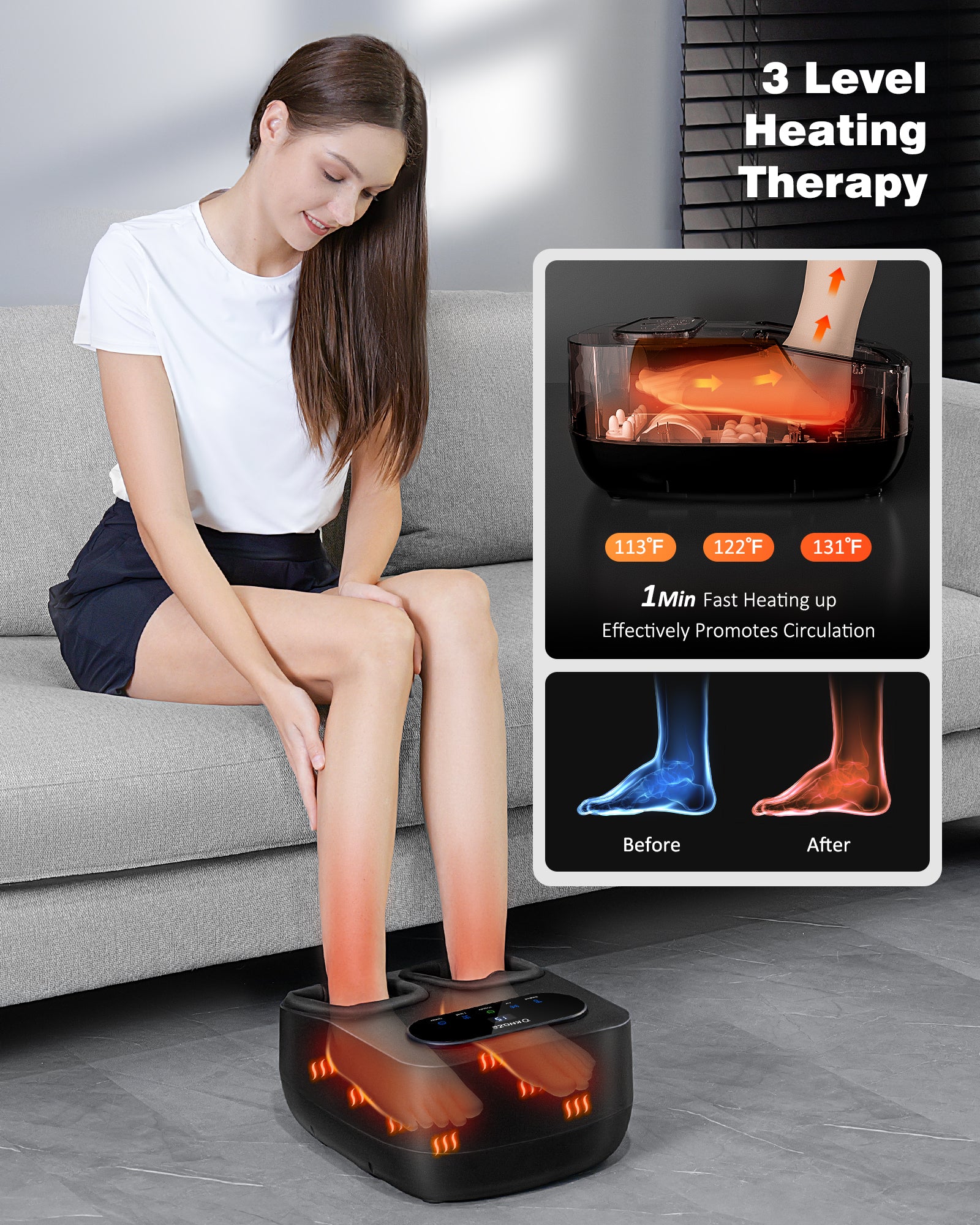 Foot Massager with Heat and Remote, Shiatsu Deep Kneading Feet Massager for Plantar Fasciitis & Neuropathy, Foot Warmer, Gifts for Mom Women Men Dad, Fits Up to Men Size 12