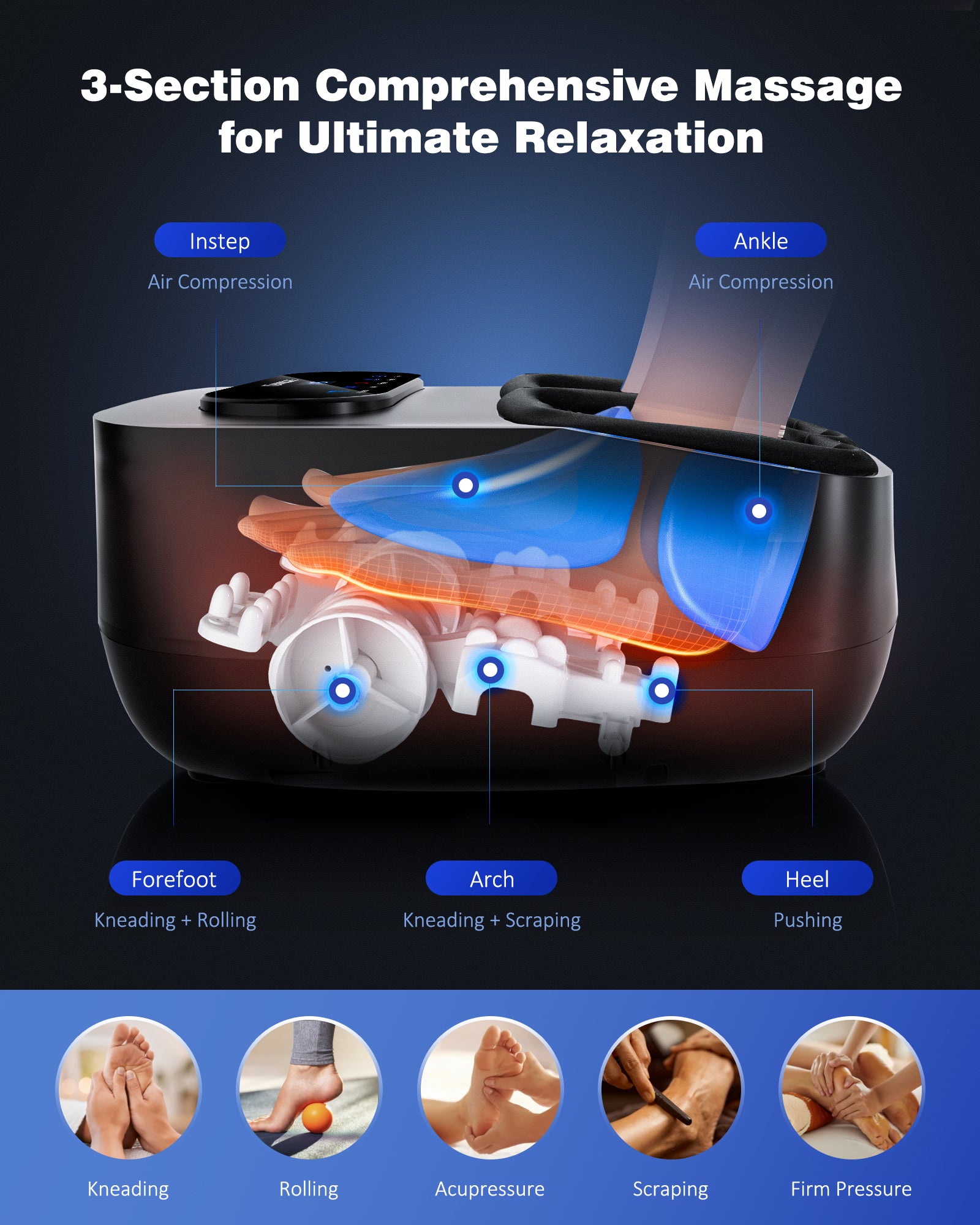 Foot Massager with Heat and Remote, Shiatsu Deep Kneading Feet Massager for Plantar Fasciitis & Neuropathy, Foot Warmer, Gifts for Mom Women Men Dad, Fits Up to Men Size 12
