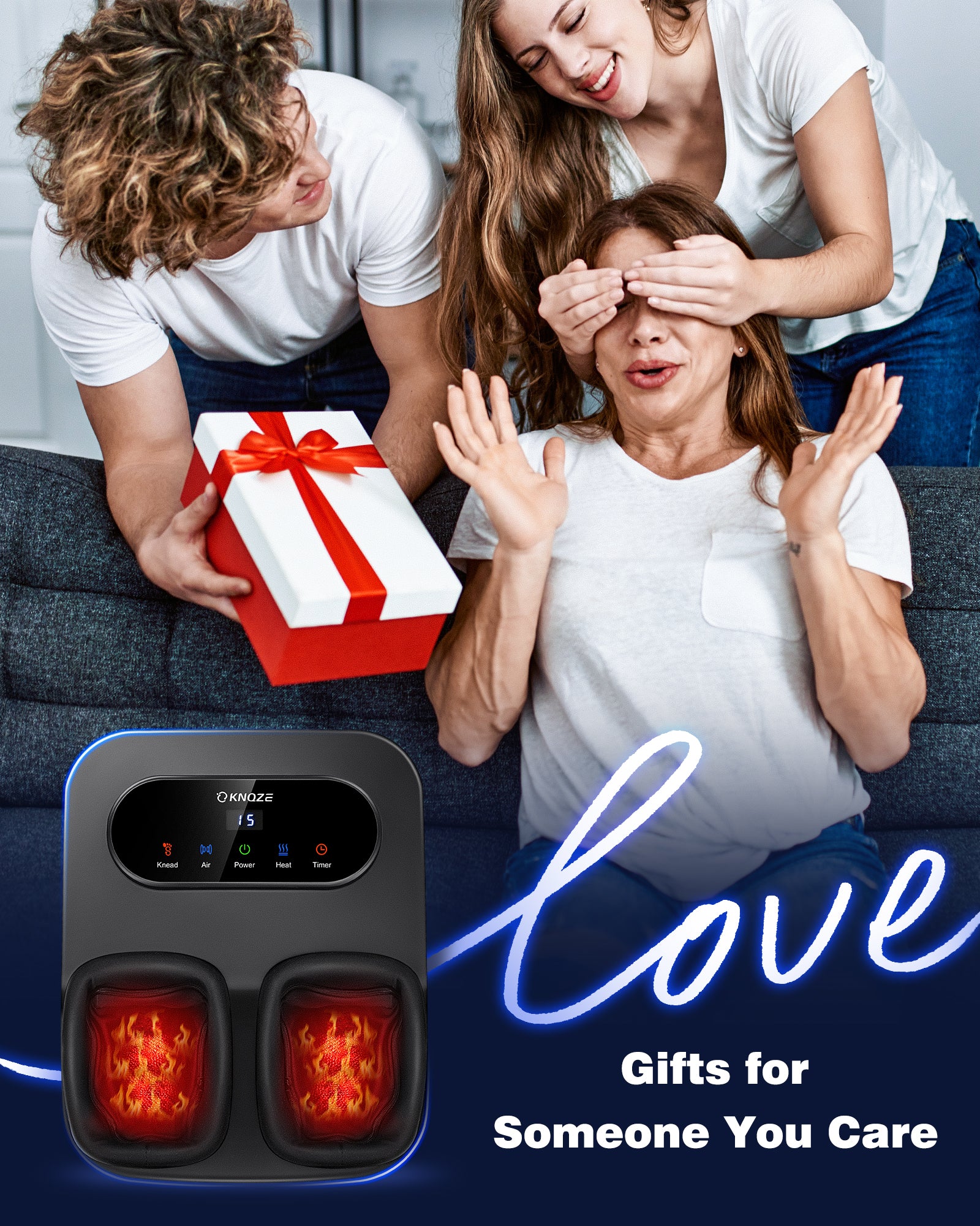 Foot Massager with Heat and Remote, Shiatsu Deep Kneading Feet Massager for Plantar Fasciitis & Neuropathy, Foot Warmer, Gifts for Mom Women Men Dad, Fits Up to Men Size 12