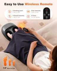 KNQZE Shiatsu Foot Massager Machine with Heat & Remote, Deep Kneading Feet Massager, 3 Heat Levels, Multi-Mode, Auto-Off Timers