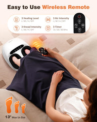 KNQZE Shiatsu Foot Massager Machine with Heat & Remote, Deep Kneading Feet Massager, 3 Heat Levels, Multi-Mode, Auto-Off Timers