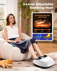 KNQZE Shiatsu Foot Massager Machine with Heat & Remote, Deep Kneading Feet Massager, 3 Heat Levels, Multi-Mode, Auto-Off Timers