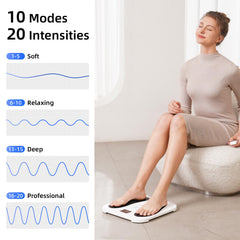 Cordless Foot Massager with Rhythmic Massage — 10 Modes, 20 Intensity Levels, Remote Control