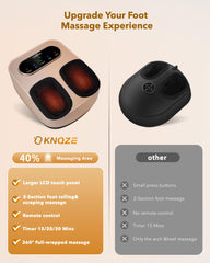 KNQZE Foot Massager with Heat and Remote, Shiatsu Deep Kneading Foot Massager & Foot Warmer, Fits Up to Men’s Size 12 (Gold)