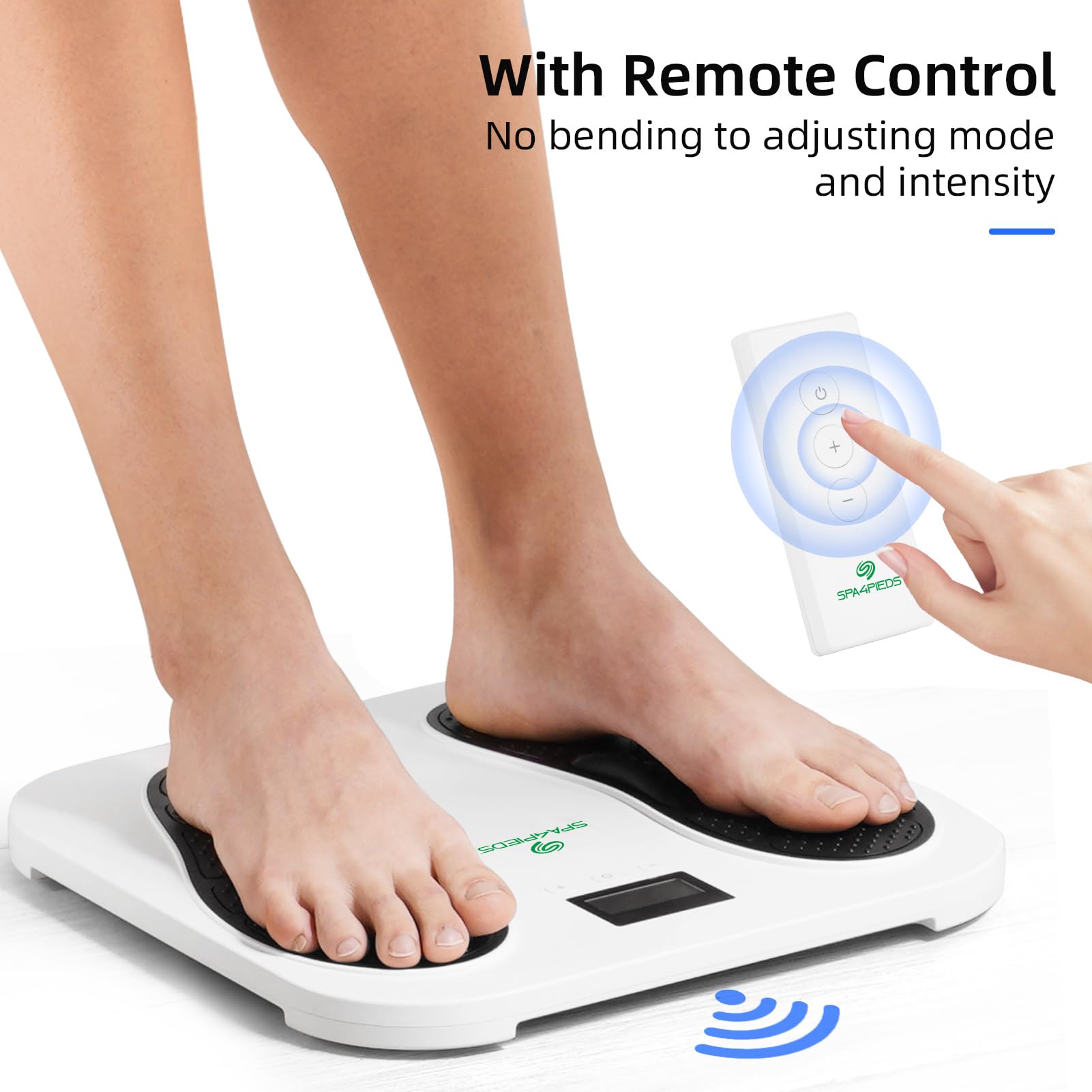 Cordless Foot Massager with Rhythmic Massage — 10 Modes, 20 Intensity Levels, Remote Control