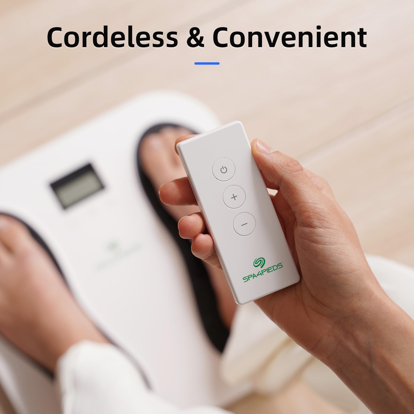 Cordless Foot Massager with Rhythmic Massage — 10 Modes, 20 Intensity Levels, Remote Control